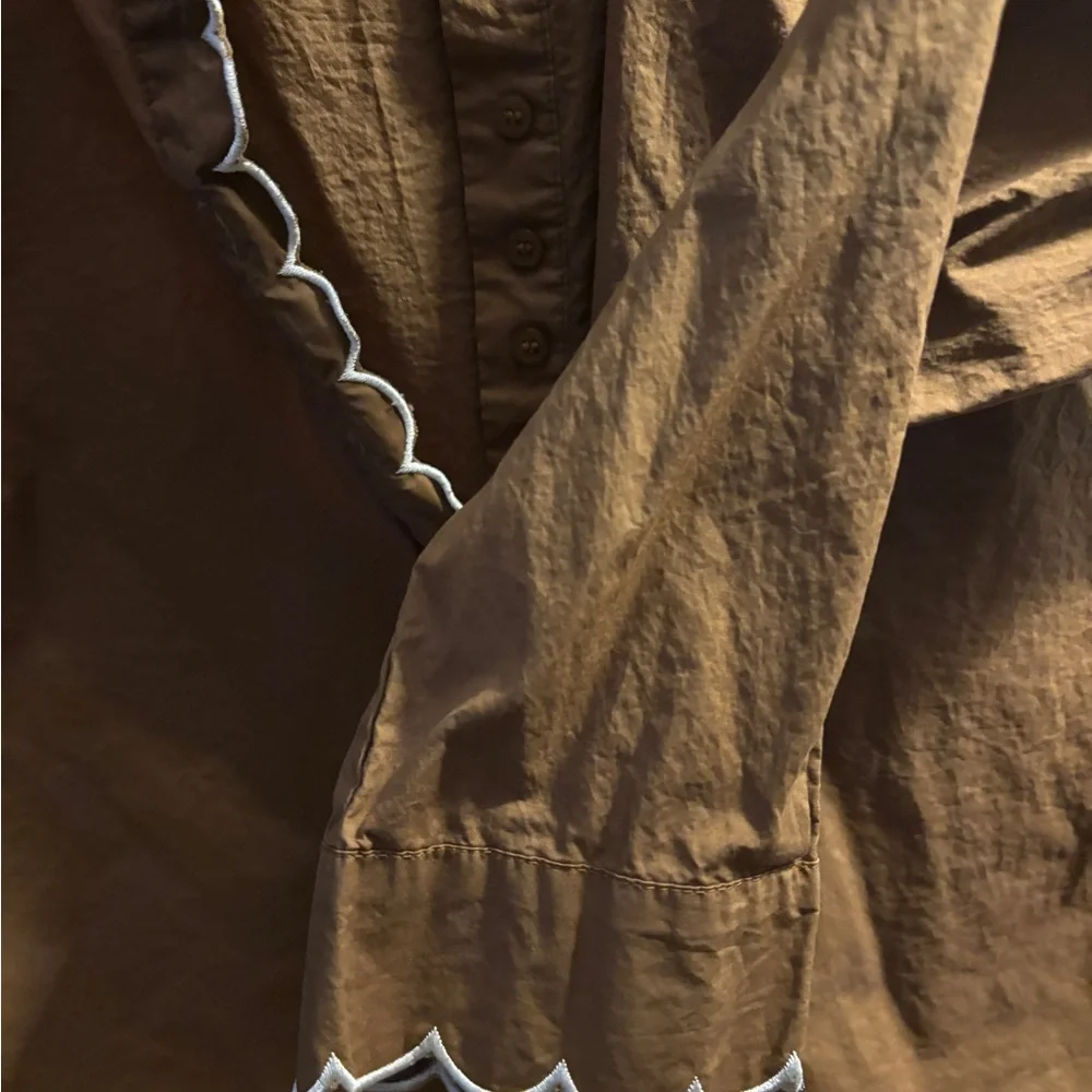 Brown Button-Up Shirt by Rochelle Behrens - Picture 4 of 5